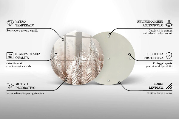 Glas Herdabdeckplatte Boho-Vegetationsblätter