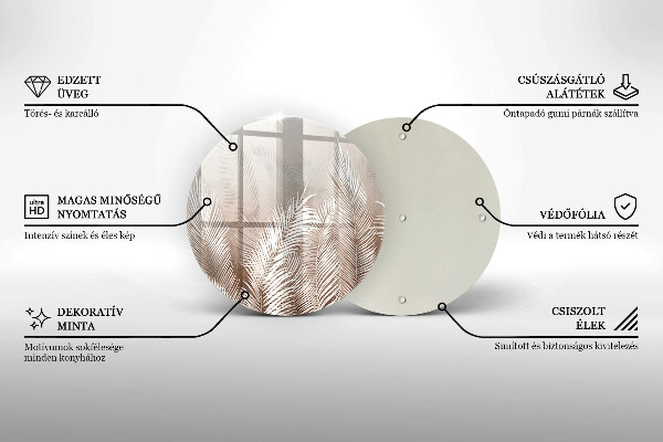 Glas Herdabdeckplatte Boho-Vegetationsblätter