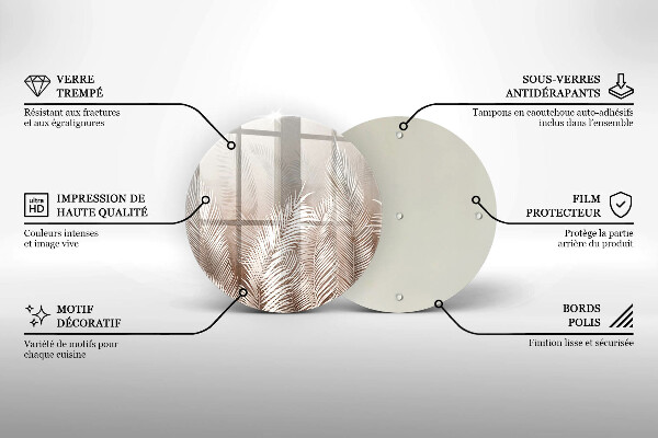 Glas Herdabdeckplatte Boho-Vegetationsblätter