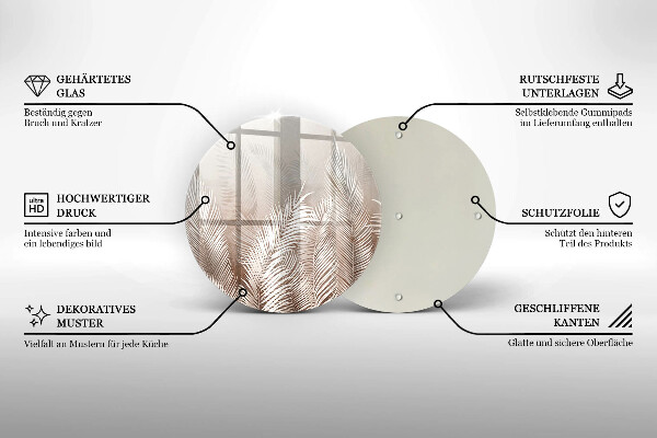 Glas Herdabdeckplatte Boho-Vegetationsblätter