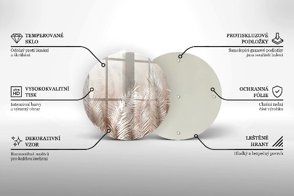 Glas Herdabdeckplatte Boho-Vegetationsblätter