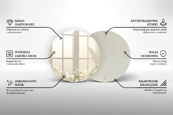 Glas Herdabdeckplatte Gips-Boho-Blumen