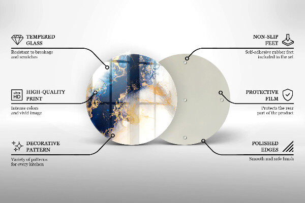 Glas Herdabdeckplatte Abstraktion mit Blau