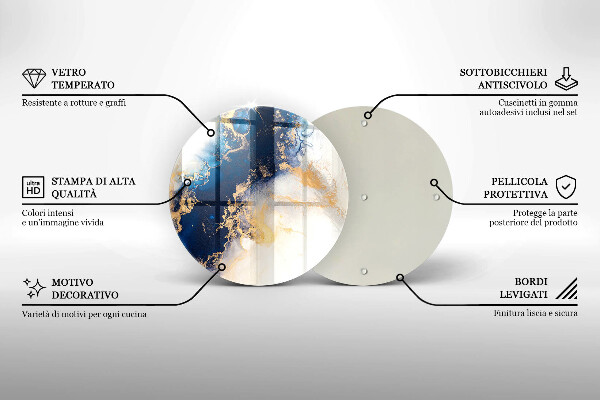 Glas Herdabdeckplatte Abstraktion mit Blau