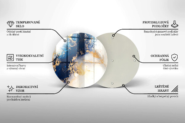 Glas Herdabdeckplatte Abstraktion mit Blau