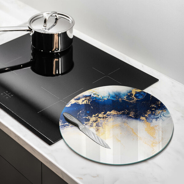 Glas Herdabdeckplatte Abstraktion mit Blau