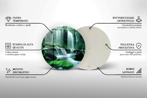Glas Herdabdeckplatte Wilder Wasserfall im Dschungel