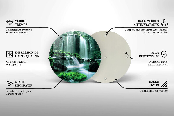 Glas Herdabdeckplatte Wilder Wasserfall im Dschungel