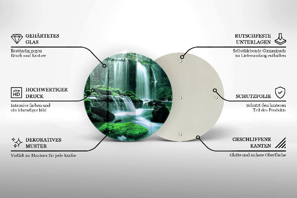 Glas Herdabdeckplatte Wilder Wasserfall im Dschungel