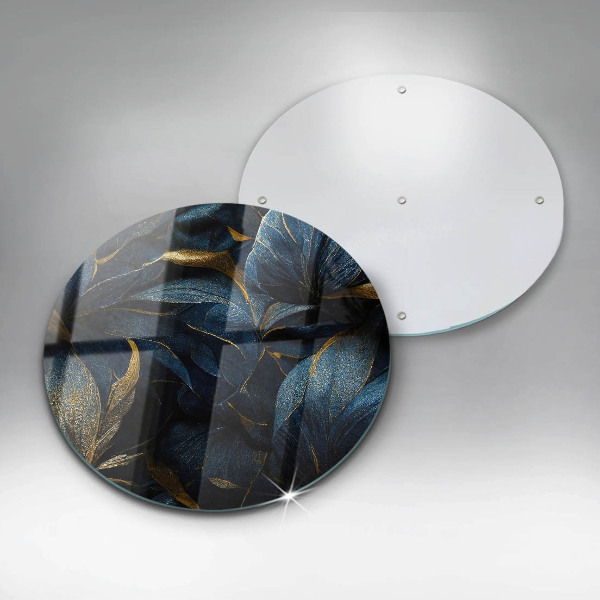 Glas Herdabdeckplatte Dekorative Blätter mit Gold