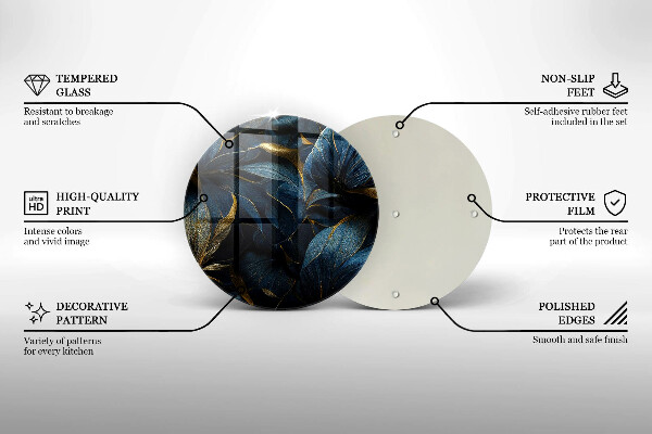 Glas Herdabdeckplatte Dekorative Blätter mit Gold