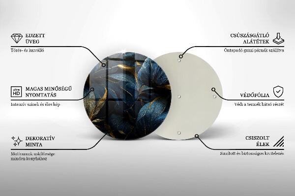 Glas Herdabdeckplatte Dekorative Blätter mit Gold