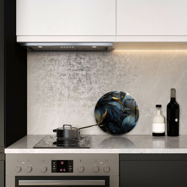 Glas Herdabdeckplatte Dekorative Blätter mit Gold