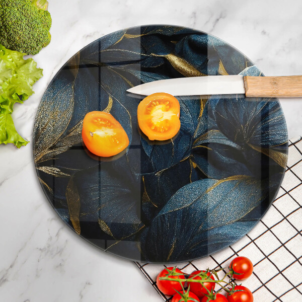 Glas Herdabdeckplatte Dekorative Blätter mit Gold