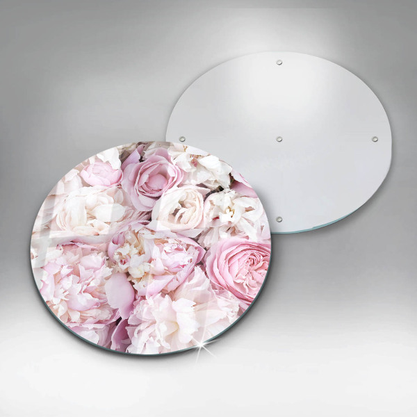 Glas Herdabdeckplatte Pfingstrosenstrauß