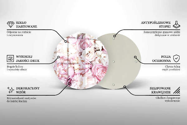 Glas Herdabdeckplatte Pfingstrosenstrauß