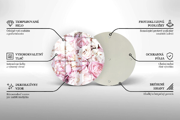 Glas Herdabdeckplatte Pfingstrosenstrauß