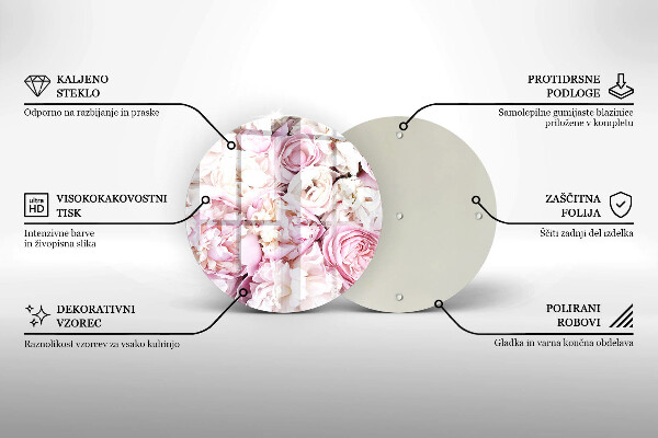 Glas Herdabdeckplatte Pfingstrosenstrauß