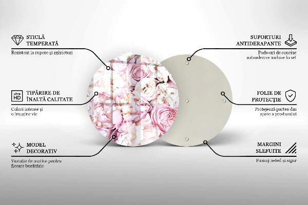Glas Herdabdeckplatte Pfingstrosenstrauß