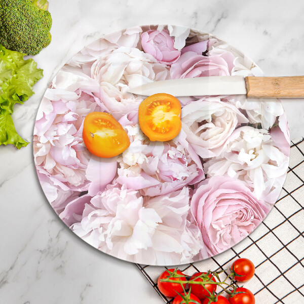 Glas Herdabdeckplatte Pfingstrosenstrauß