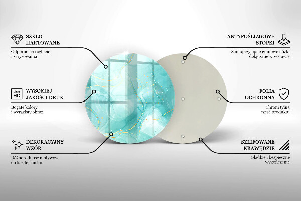 Glas Herdabdeckplatte Blaue und goldene Abstraktion