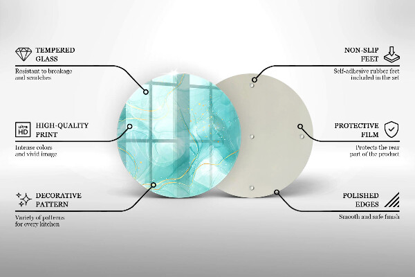 Glas Herdabdeckplatte Blaue und goldene Abstraktion