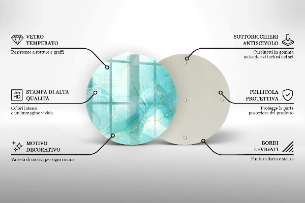 Glas Herdabdeckplatte Blaue und goldene Abstraktion