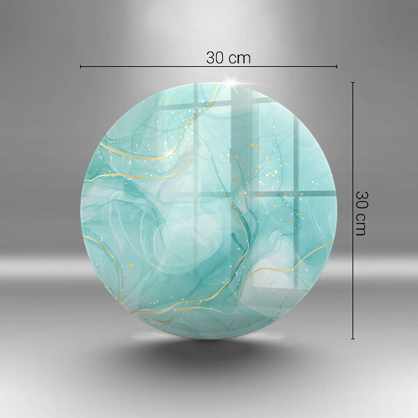 Glas Herdabdeckplatte Blaue und goldene Abstraktion