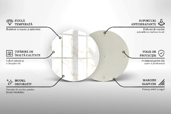 Glas Herdabdeckplatte Eleganter Marmorstein