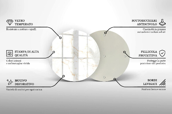 Glas Herdabdeckplatte Eleganter Marmorstein