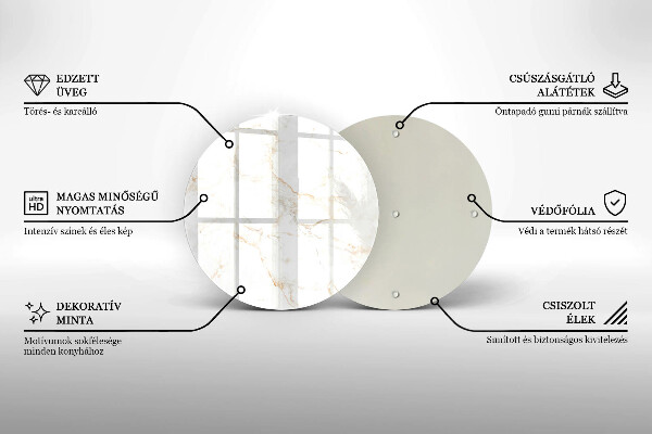 Glas Herdabdeckplatte Eleganter Marmorstein