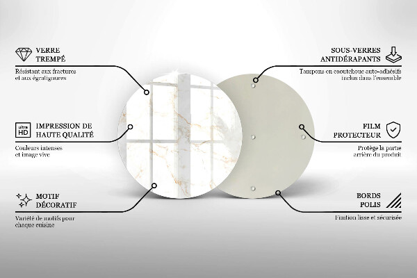 Glas Herdabdeckplatte Eleganter Marmorstein