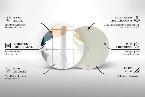Glas Ceranfeldabdeckung Spritzschutz Abstrakte Flecken
