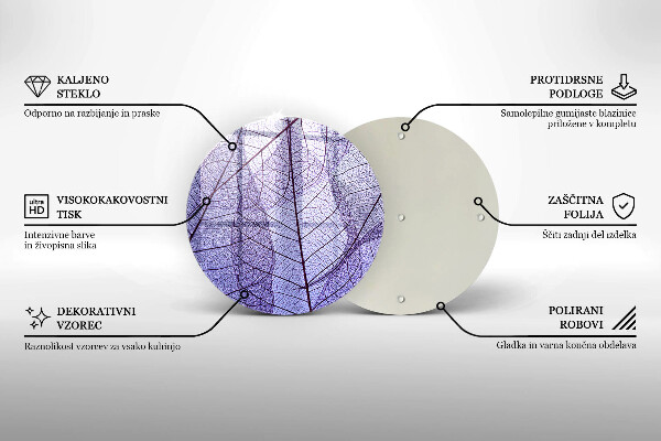 Glas Ceranfeldabdeckung Spritzschutz Blätter mit Adern