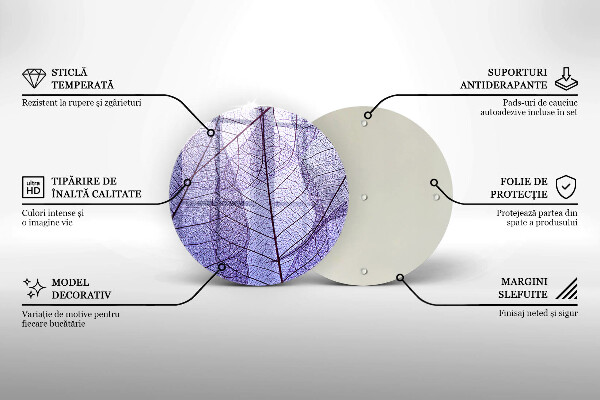 Glas Ceranfeldabdeckung Spritzschutz Blätter mit Adern