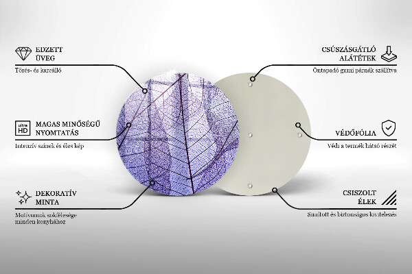 Glas Ceranfeldabdeckung Spritzschutz Blätter mit Adern