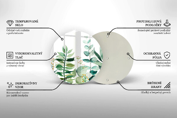 Glas Ceranfeldabdeckung Spritzschutz Illustration der Pflanzenblätter