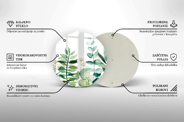 Glas Ceranfeldabdeckung Spritzschutz Illustration der Pflanzenblätter