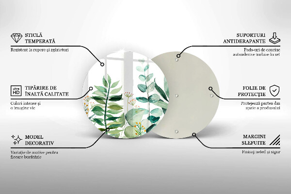 Glas Ceranfeldabdeckung Spritzschutz Illustration der Pflanzenblätter