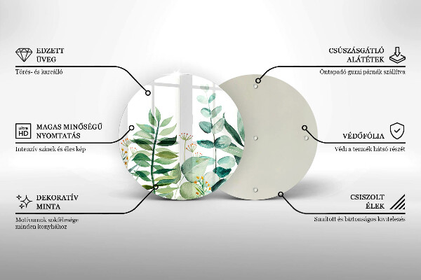 Glas Ceranfeldabdeckung Spritzschutz Illustration der Pflanzenblätter
