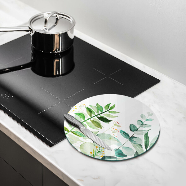 Glas Ceranfeldabdeckung Spritzschutz Illustration der Pflanzenblätter