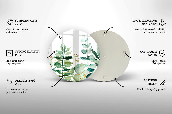 Glas Ceranfeldabdeckung Spritzschutz Illustration der Pflanzenblätter