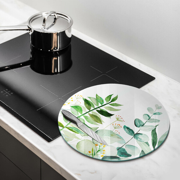 Glas Ceranfeldabdeckung Spritzschutz Illustration der Pflanzenblätter