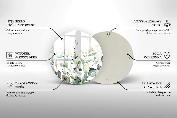 Glas Ceranfeldabdeckung Spritzschutz Aquarellpflanzen