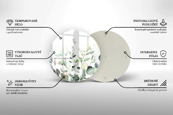 Glas Ceranfeldabdeckung Spritzschutz Aquarellpflanzen