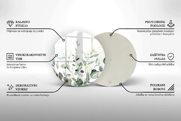 Glas Ceranfeldabdeckung Spritzschutz Aquarellpflanzen