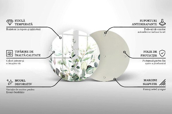 Glas Ceranfeldabdeckung Spritzschutz Aquarellpflanzen