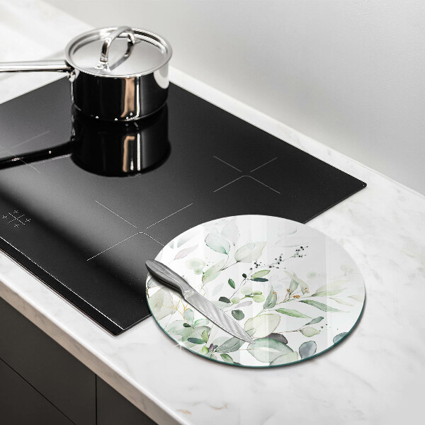 Glas Ceranfeldabdeckung Spritzschutz Aquarellpflanzen