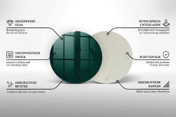 Glas Ceranfeldabdeckung Spritzschutz Minimalistische Blätter