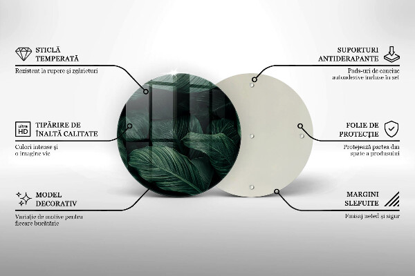 Glas Ceranfeldabdeckung Spritzschutz Dunkle Blätter